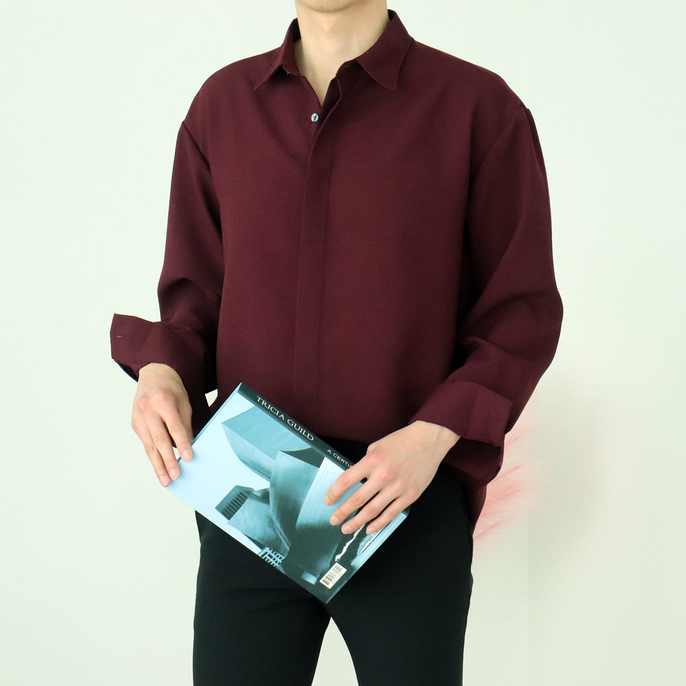 남자린넨셔츠 남자셔츠 링클프리 실크 오버핏남방 이미지 6
