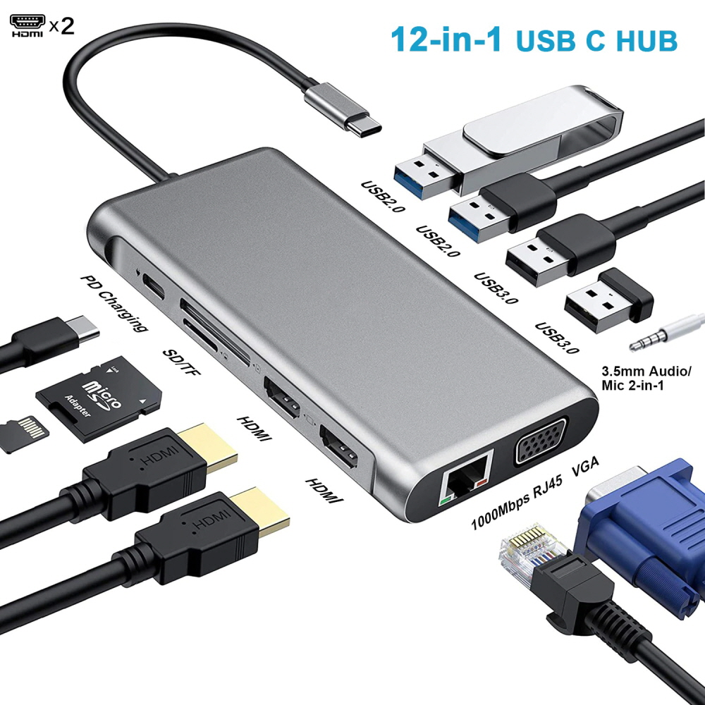 4in1 C타입 to HDMI 멀티허브 노트북 듀얼모니터 확장 복제 어댑터 B5 - 상세 이미지 2