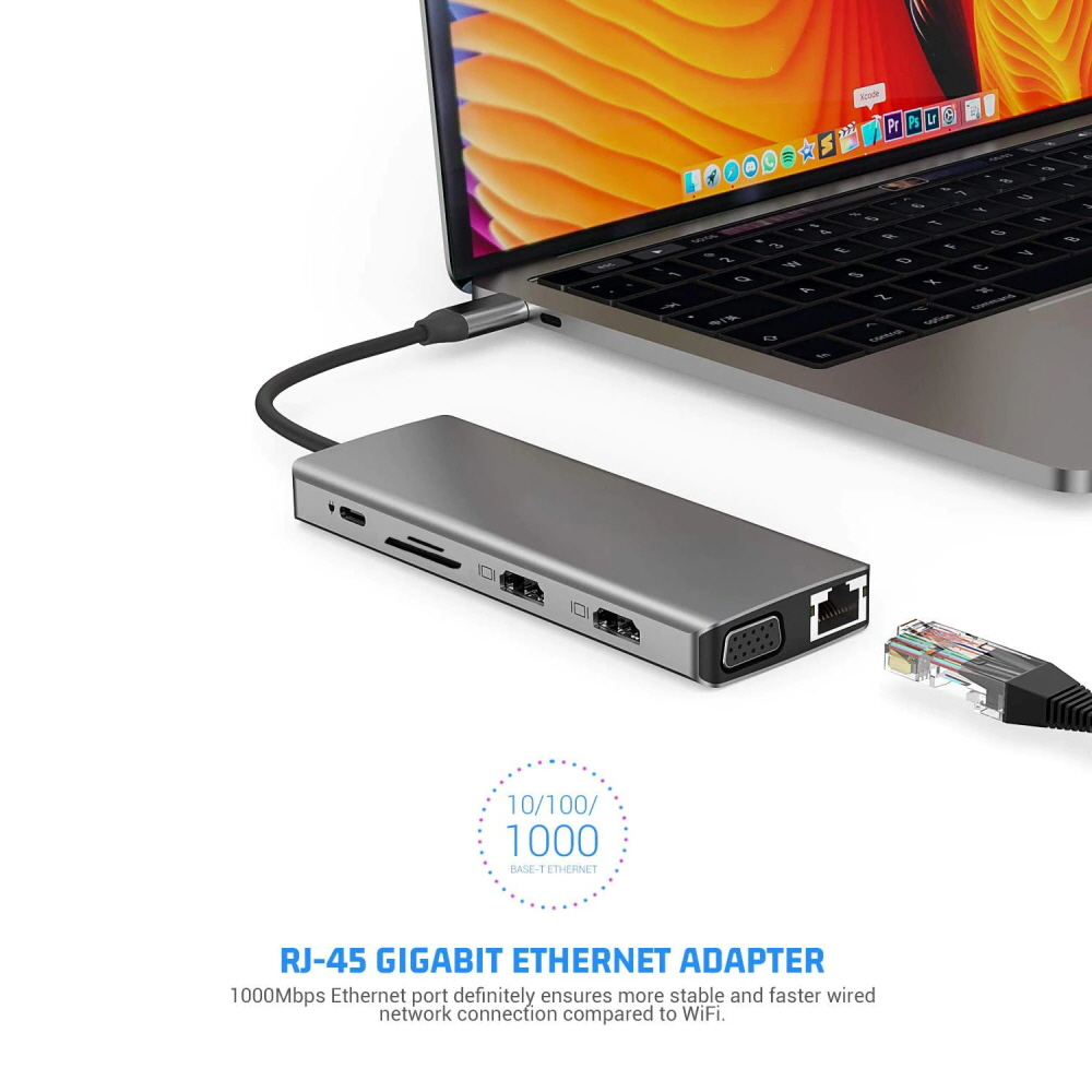 4in1 C타입 to HDMI 멀티허브 노트북 듀얼모니터 확장 복제 어댑터 B5 - 상세 이미지 4
