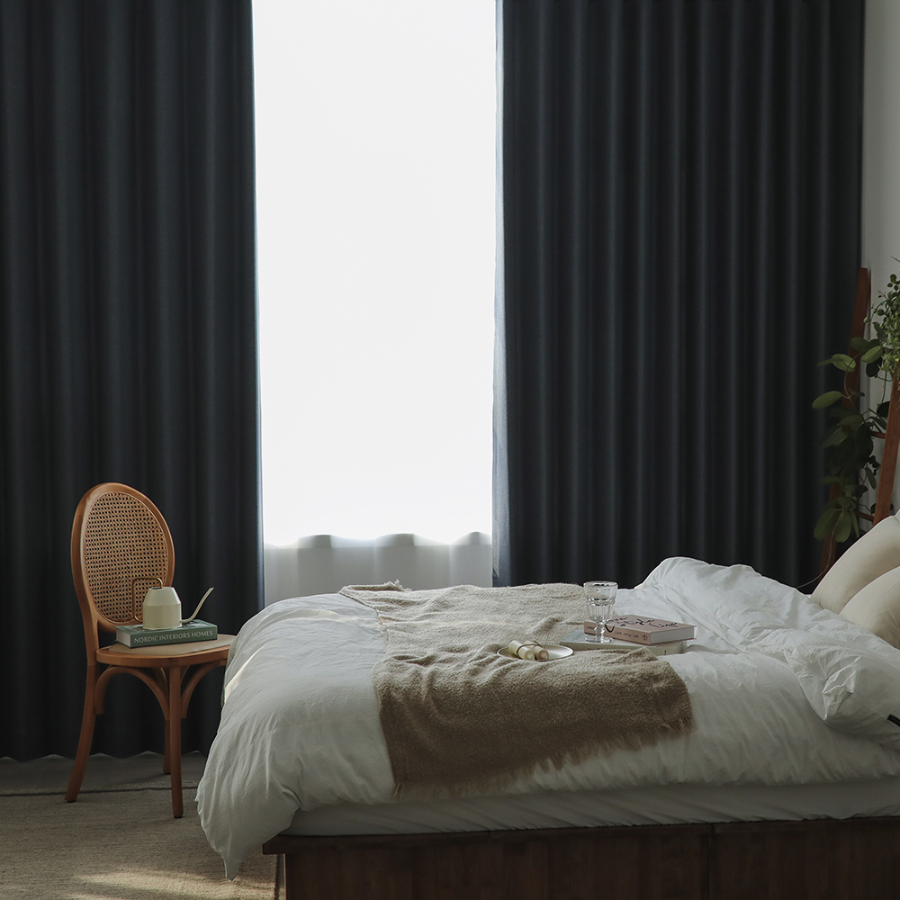 소르르 형상기억 나비주름 암막커튼 거실 안방 방풍 방한 핀형 햇빛차단 난방유지