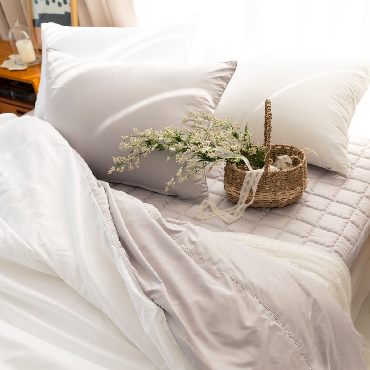 알러지케어 힐링 화이트 누빔 베개커버4060 5070