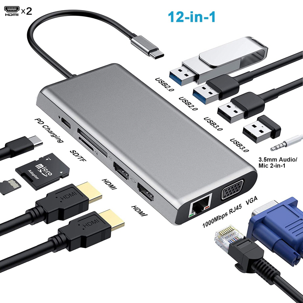 4in1 C타입 to HDMI 멀티허브 노트북 듀얼모니터 확장 복제 어댑터 B5 이미지 7