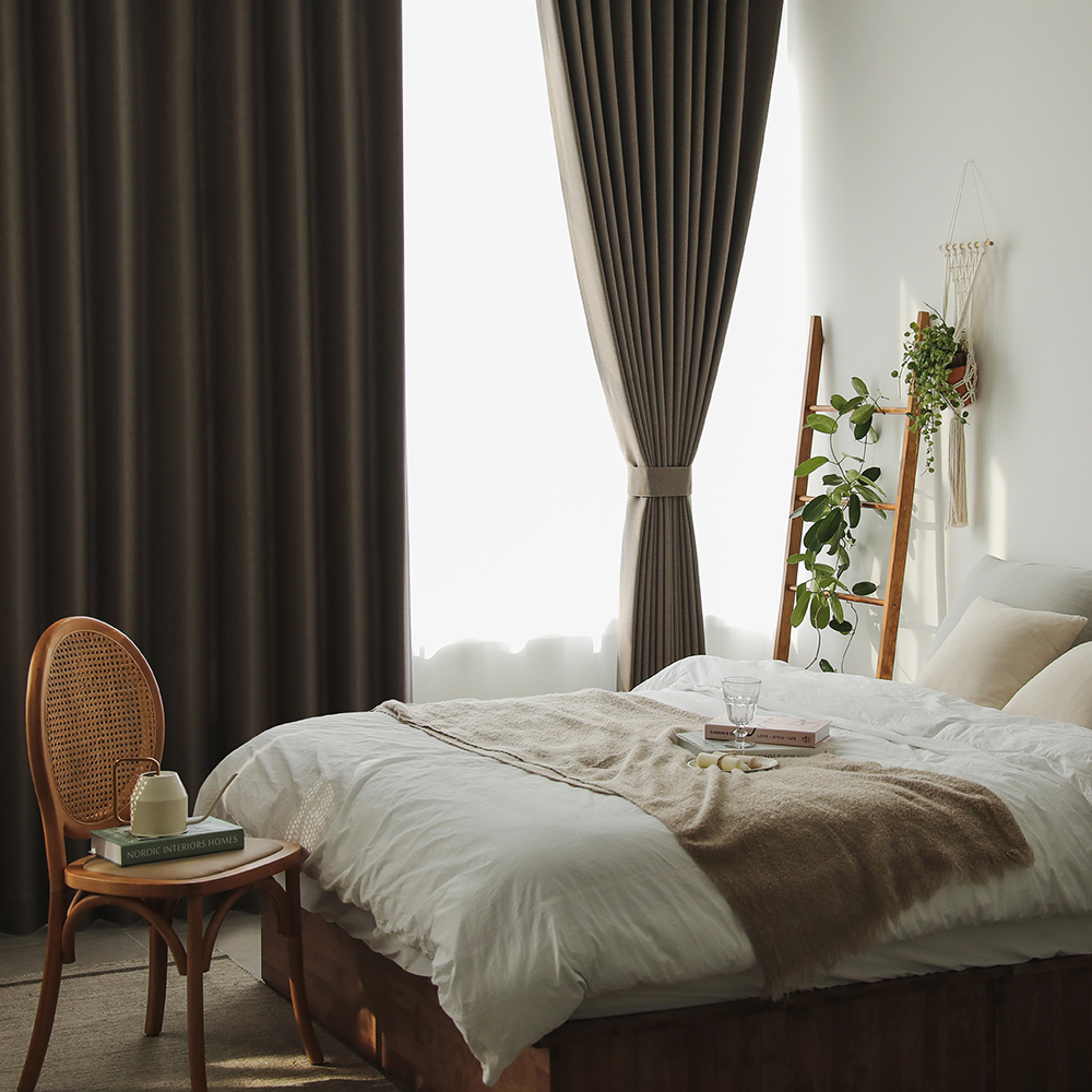 소르르 형상기억 나비주름 암막커튼 거실 안방 방풍 방한 핀형 햇빛차단 난방유지