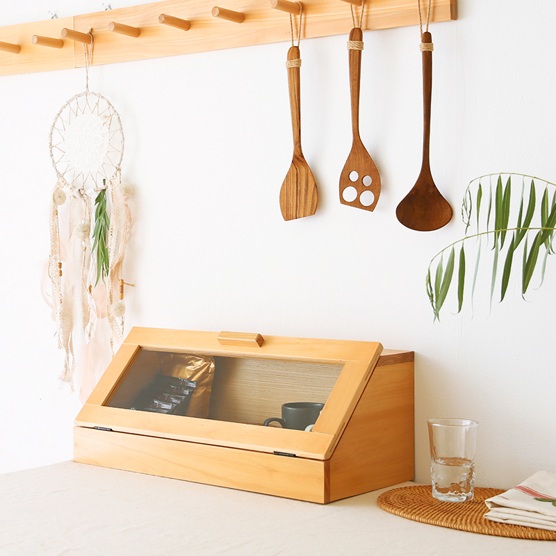 코지니아 원목 다용도함 수납함 브레드박스 장식장 주방정리 야채보관함