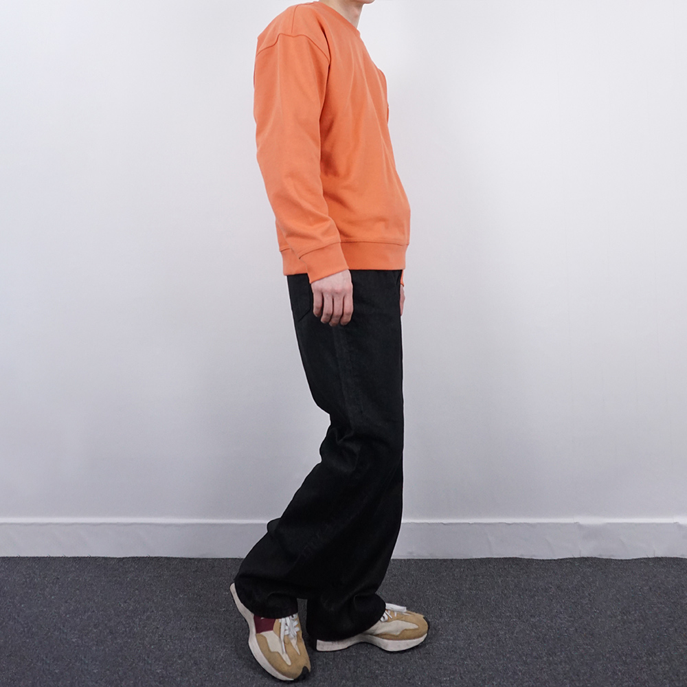 남자 코팅 블랙진 세미 와이드핏 통바지 S M L XL - 상세 이미지 4