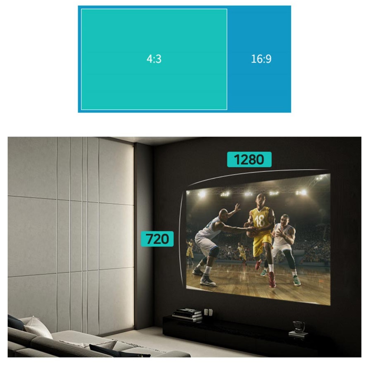 스마트빔프로젝터 업소용프로젝터 홈시네마 캠핑용프로젝터  - 상세 이미지 4