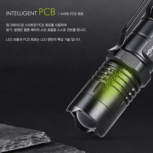 몬스터라이트 매그넛 LED 미니 손전등 줌 후레쉬 자전거 플래시 자석내장 ML600MG