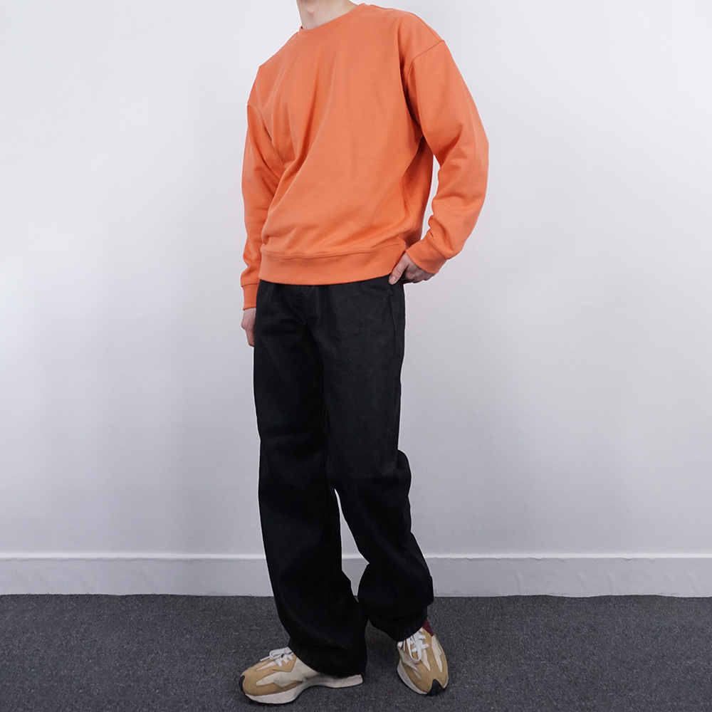 남자 코팅 블랙진 세미 와이드핏 통바지 S M L XL - 상세 이미지 5
