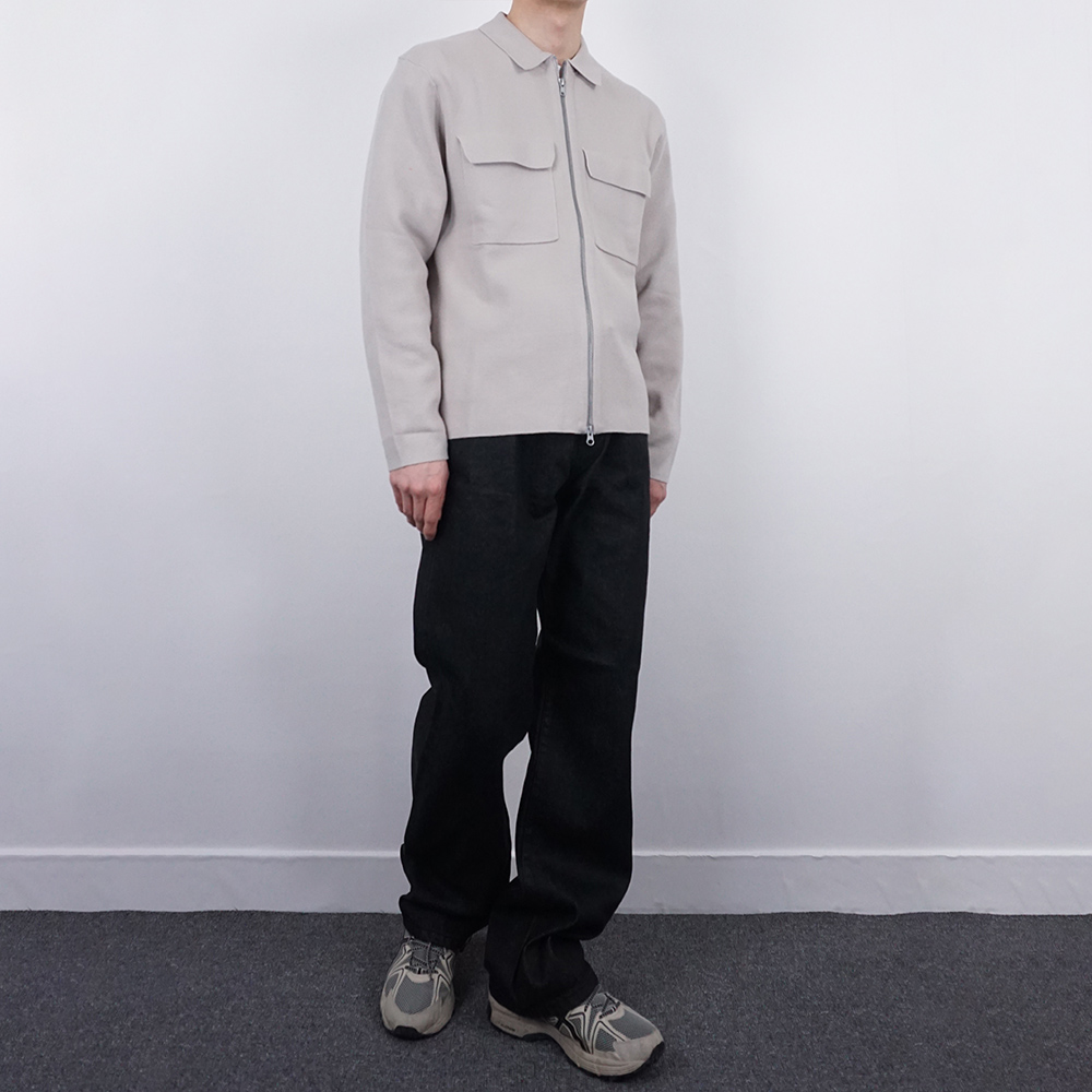 남자 코팅 블랙진 세미 와이드핏 통바지 S M L XL - 상세 이미지 3