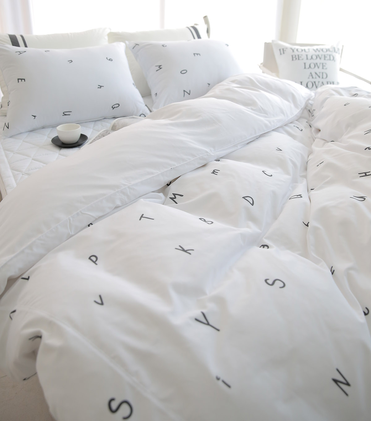 모달이불세트 알러지케어 호텔침구 스트라이프 사계절 신혼 침구세트 Q