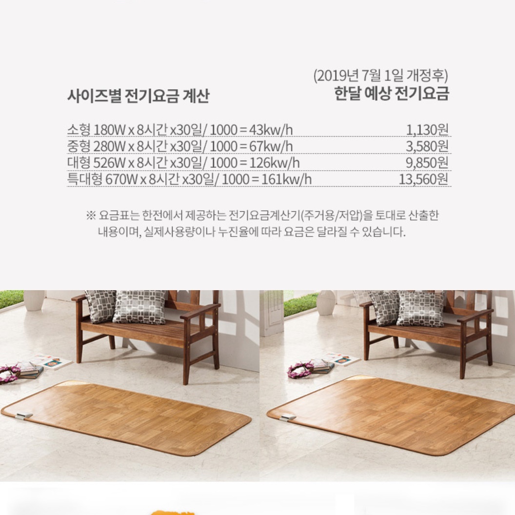 일월온돌마루 특대형 온열매트 전자파없는 전기매트