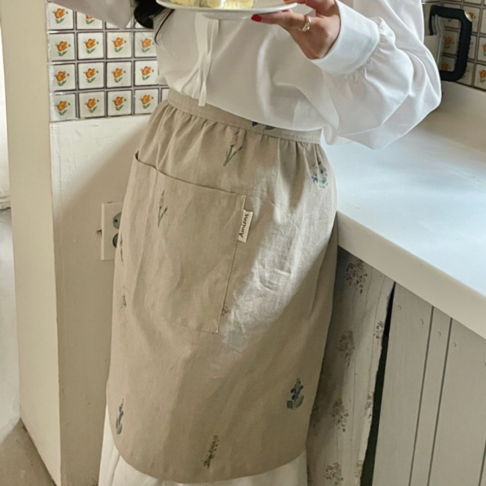 아미앙스 원피스 하프 린넨앞치마 카페 예쁜 마들렌 어린이집 에이프런 이미지 7