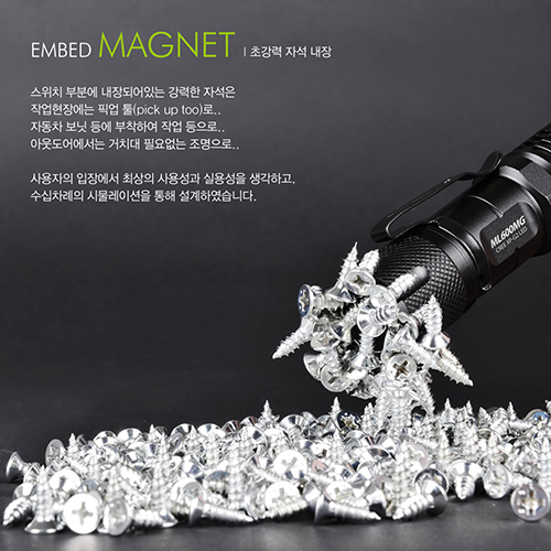 몬스터라이트 매그넛 LED 미니 손전등 줌 후레쉬 자전거 플래시 자석내장 ML600MG