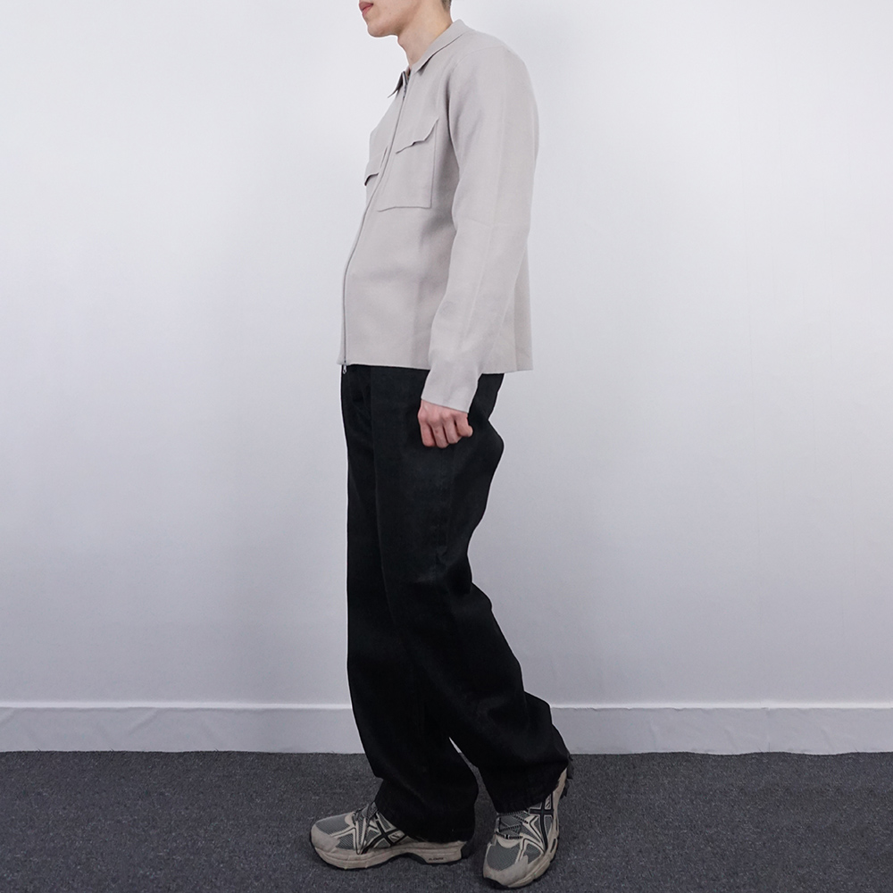 남자 코팅 블랙진 세미 와이드핏 통바지 S M L XL - 상세 이미지 2