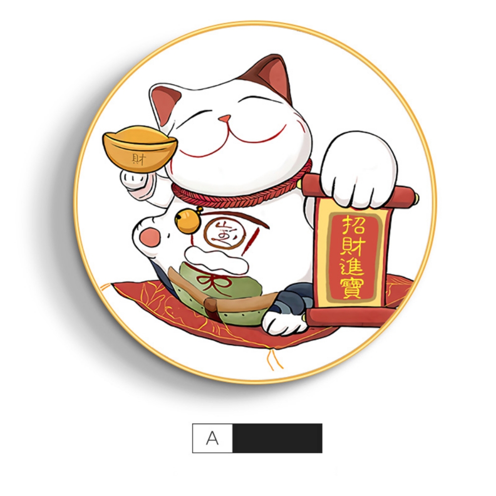 행운의 고양이 이자카야 일식당 그림 벽화 인테리어 사각 액자 거실 현관 벽걸이 - 상세 이미지 2
