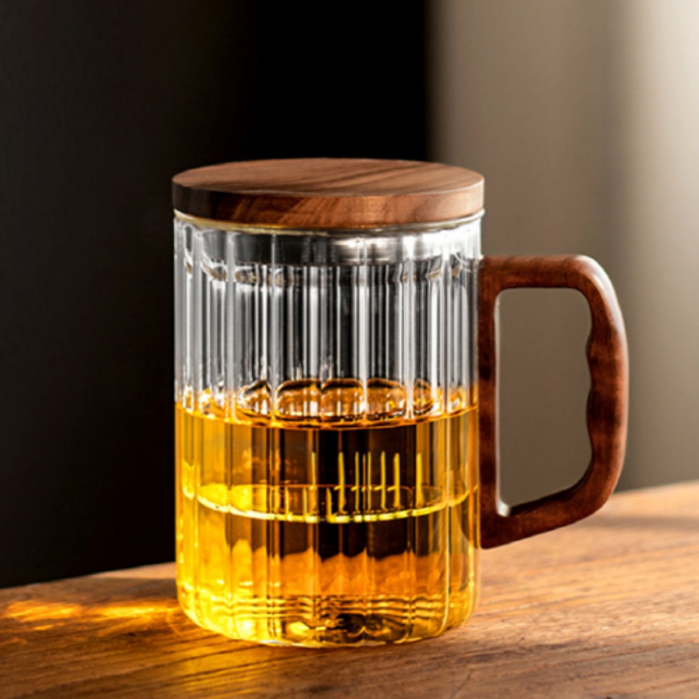 내열유리 티팟세트 차주전자 티포트 차그루 호두나무손잡이 티메이커