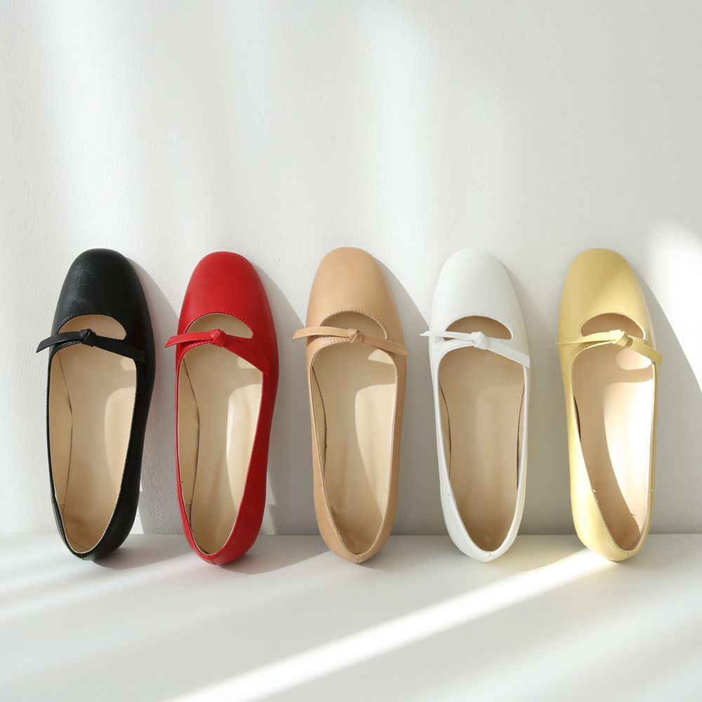 발편한플랫 여성 빅사이즈 리본 플렛슈즈