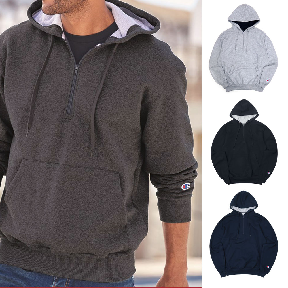 챔피온 기모 후드티 쿼터 반집업 후드집업