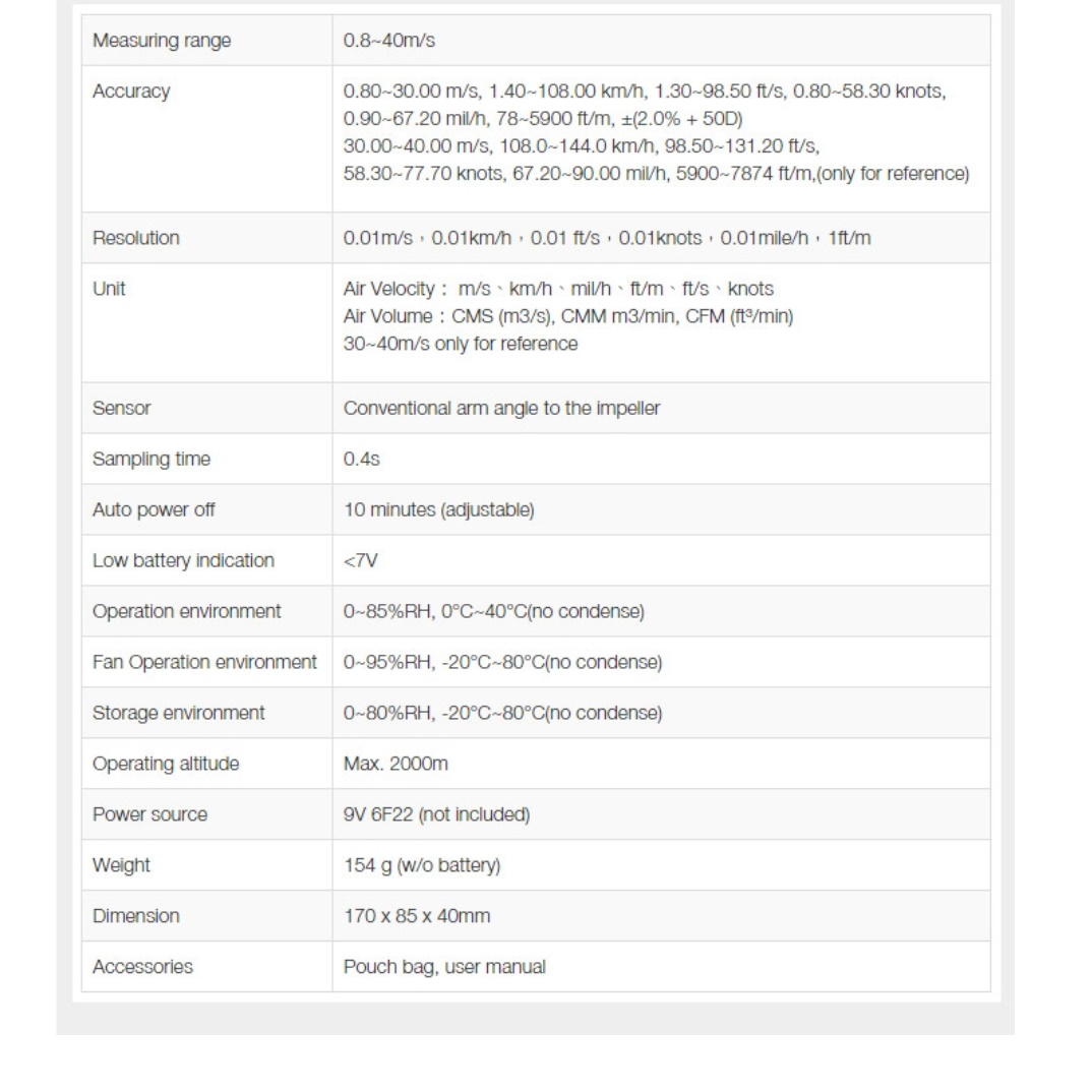 풍속센서 풍향 풍압계 온도체크기 풍속 측정기 무선 풍속계 - 상세 이미지 2