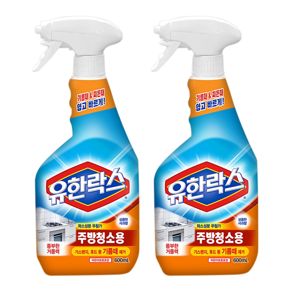 유한락스 주방청소용 600ml x 2개 기름때 찌든때제거 거품타입 - 메인 이미지