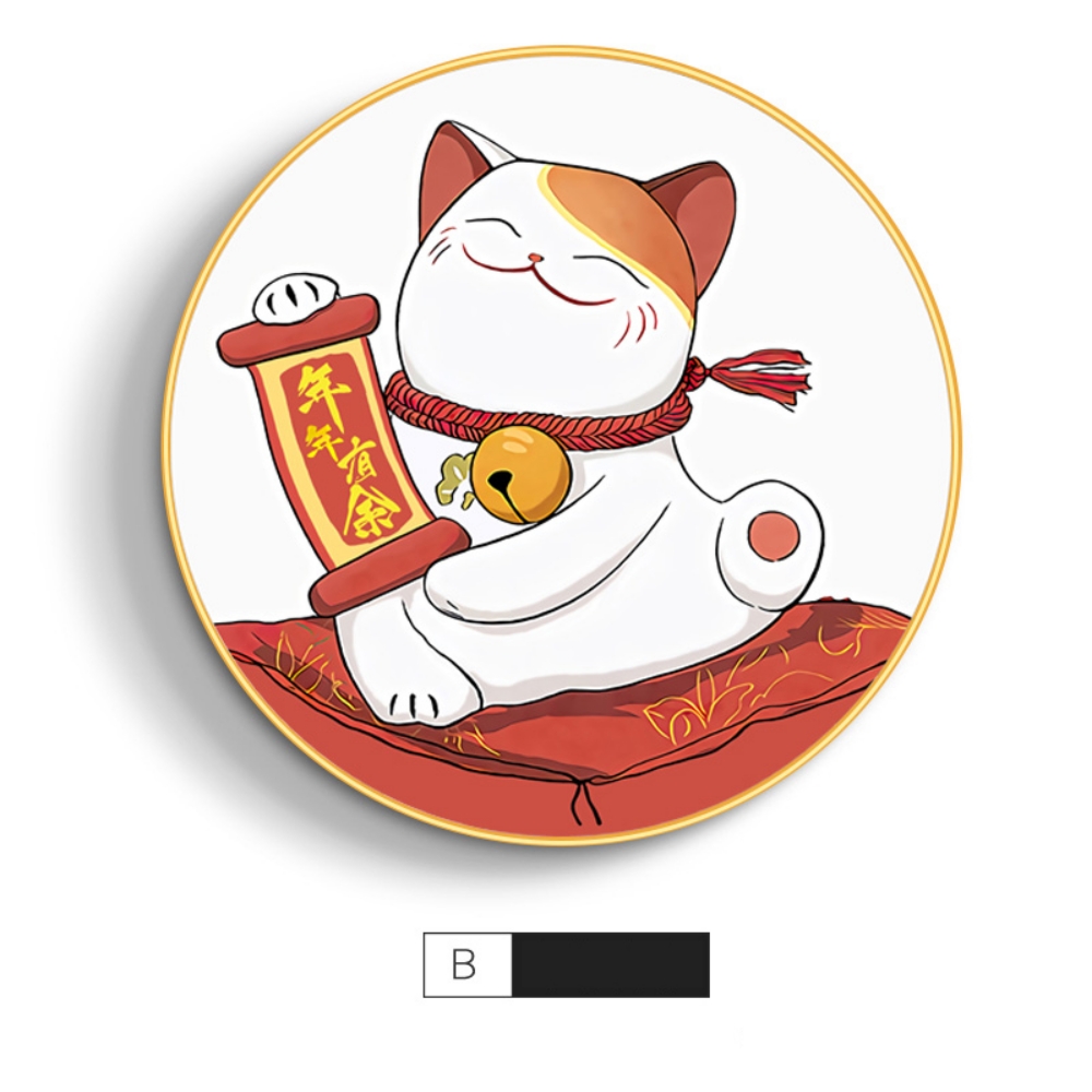 행운의 고양이 이자카야 일식당 그림 벽화 인테리어 사각 액자 거실 현관 벽걸이 - 상세 이미지 3