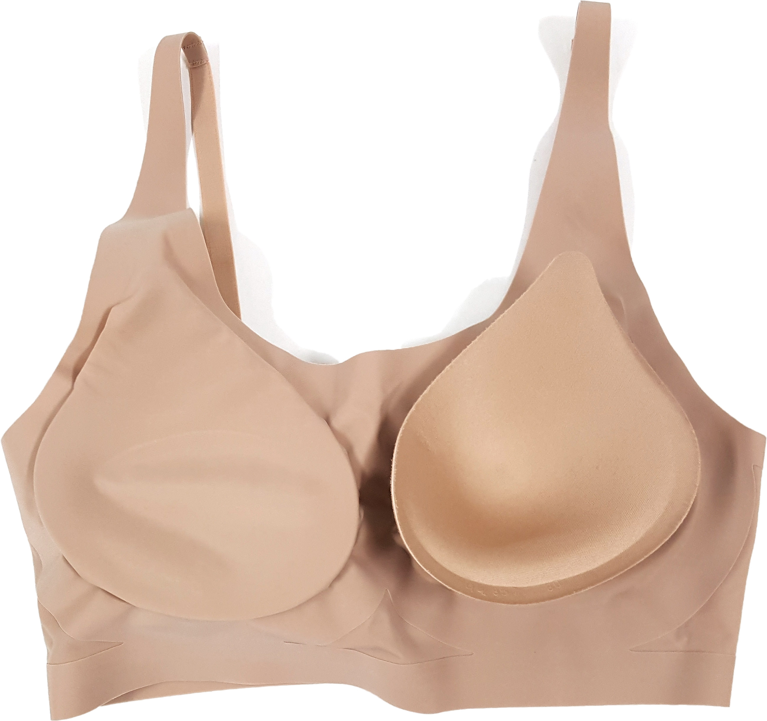 코나 국산 무봉제 어깨끈 심리스브라 노와이어 노라인 수면 누디브라탑BR6102 이미지 6