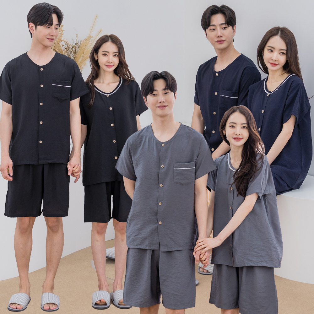 에이원 남자 잠옷 세트 인견 커플 홈웨어 파자마 상하 - 상세 이미지 3
