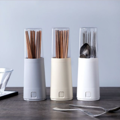 스탠드형 뚜껑있는 물빠짐 북유럽 수저통