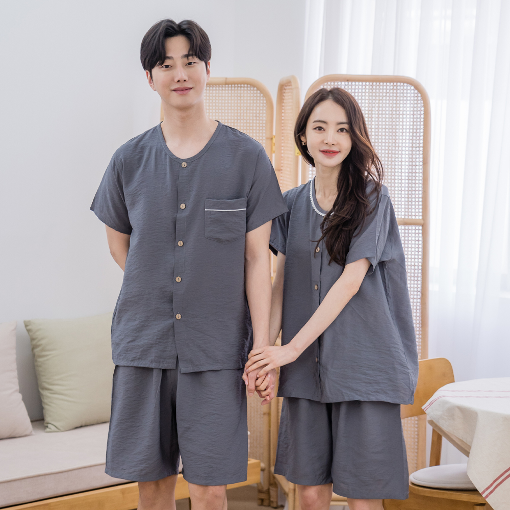 에이원 남자 잠옷 세트 인견 커플 홈웨어 파자마 상하 - 상세 이미지 5