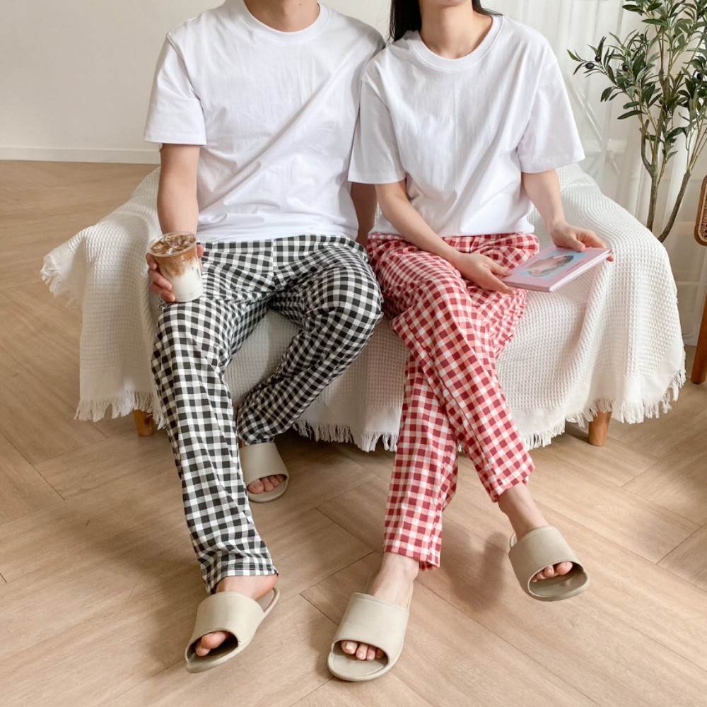 잠옷바지 커플잠옷 체크 파자마 여성 홈웨어 - 상세 이미지 3