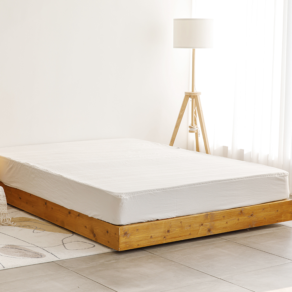 메리투투 워싱광목 화이트 피그먼트 침대 매트리스 커버