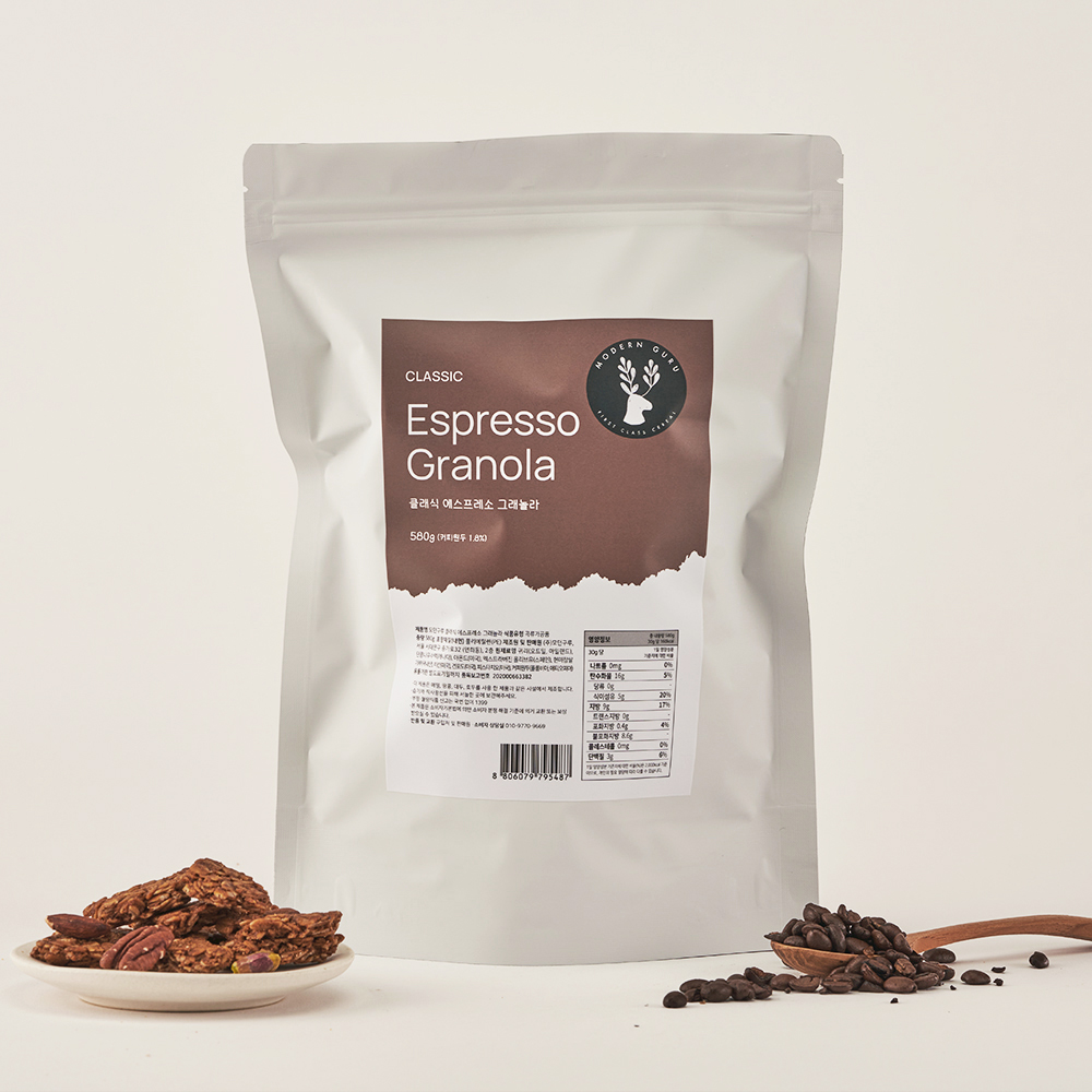 [2개무배]모던구루 내맘대로 대용량 수제 그래놀라 580g 크런치카카오 프로틴 초코 시리얼