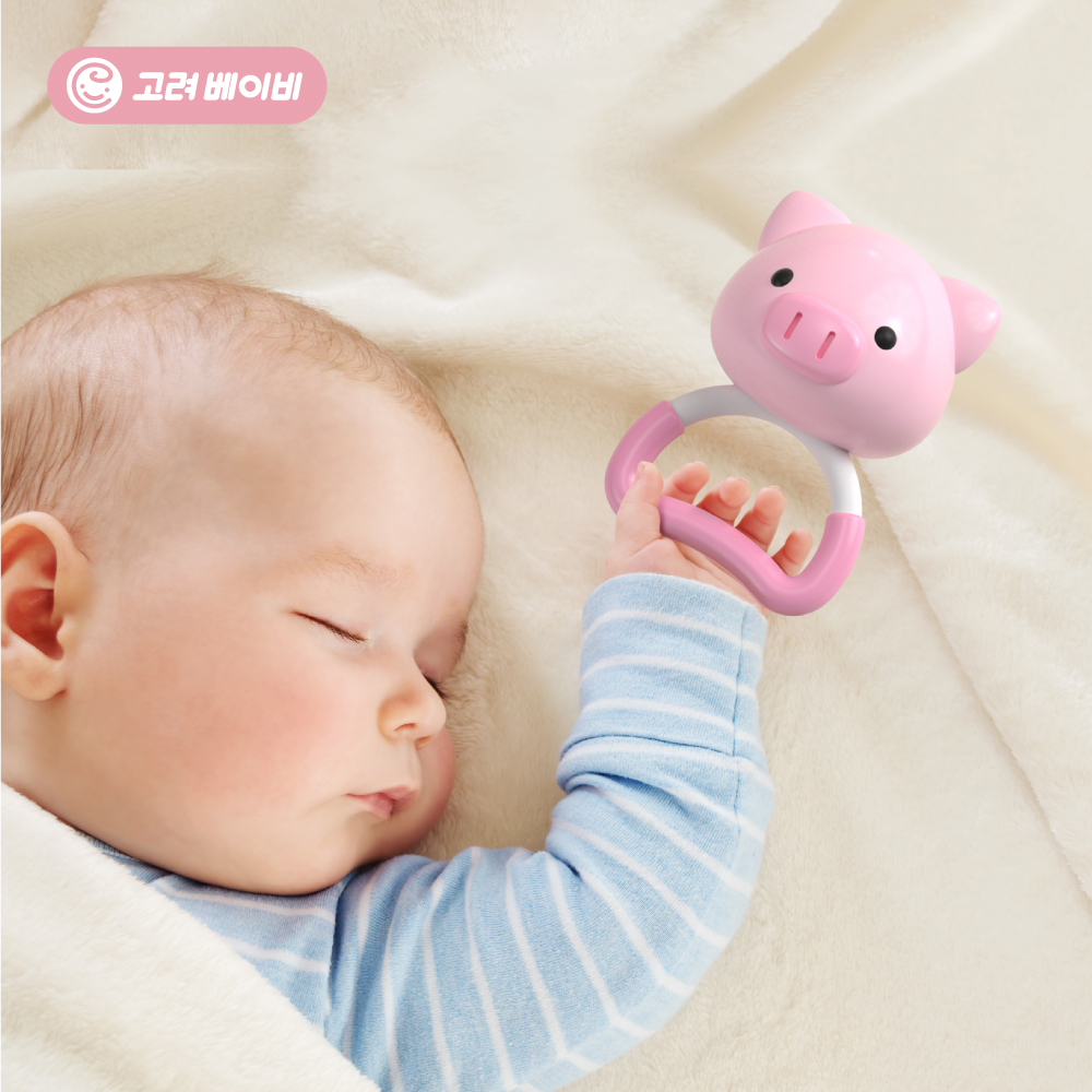 고려베이비 신생아 딸랑이 치발기 장난감 세트 아기 유아 백일 선물 동물 6종세트