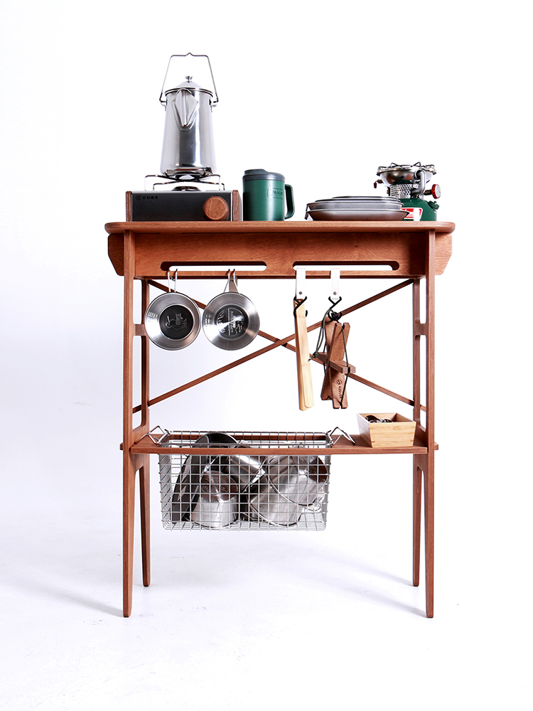 홀러 캠핑 선반 우드쉘프+와이어바스켓