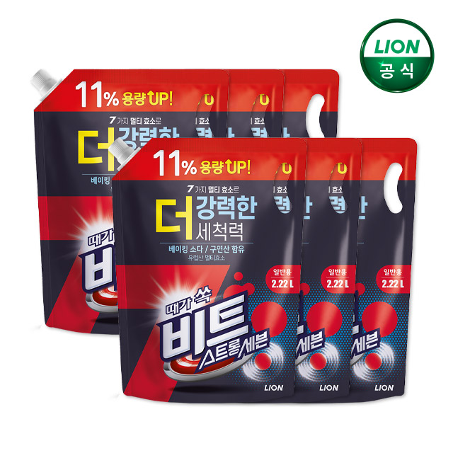 비트 스트롱세븐 2.22L 리필 일반 x 6개(1박스) / 세탁세제, 액체세제 - 상품 이미지