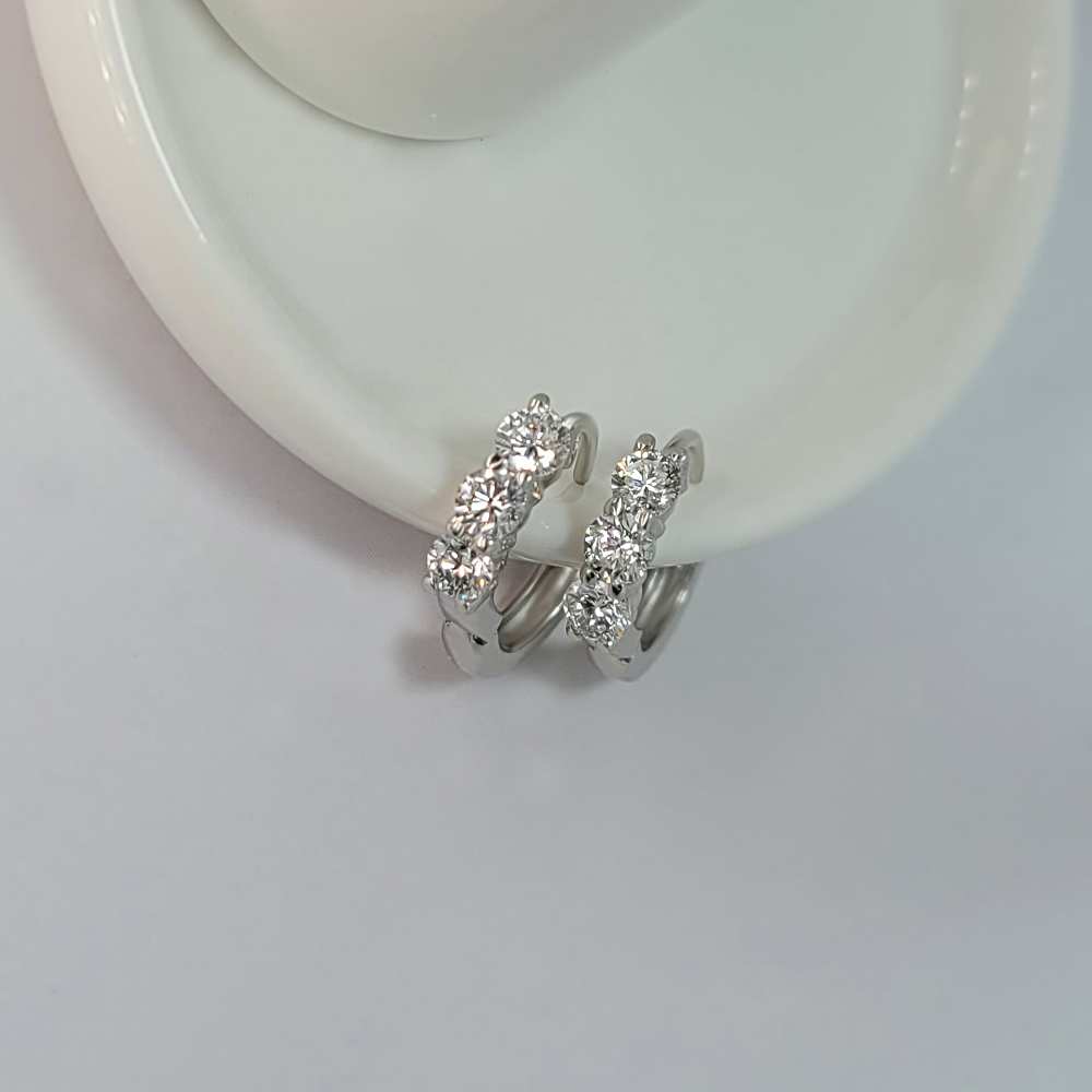 랩그로운 다이아몬드 4발세팅 원터치 2.5mm 다이아 링귀걸이 - 상세 이미지 5
