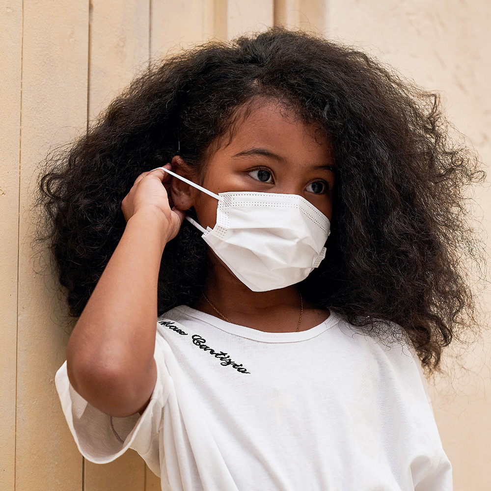 고르고 국산 유아 어린이 일회용 바른 덴탈 마스크 블랙 50매