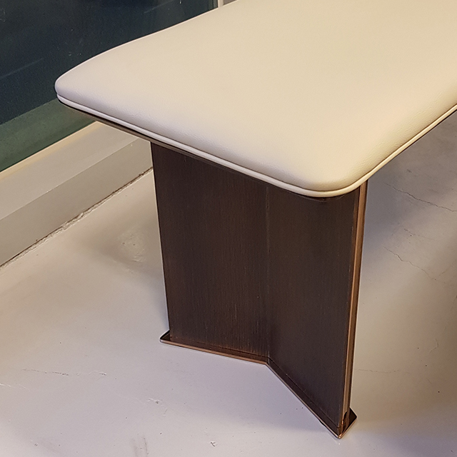 스코나 스펜서 오크훈증목 패브릭레더 3인 벤치의자 1350