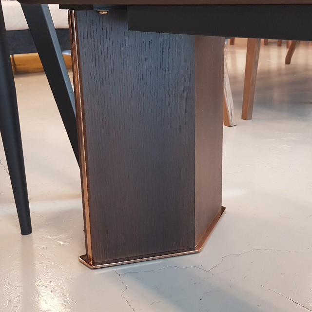 스코나 스펜서 오크훈증목 패브릭레더 3인 벤치의자 1350