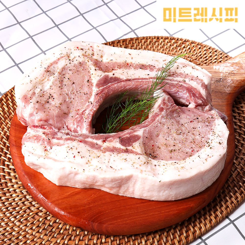 1등급 숙성 한돈 암퇘지 돈토마호크 500g-600g 냉장 국내산 돈마호크 목삼겹 뼈삼겹 - 메인 이미지