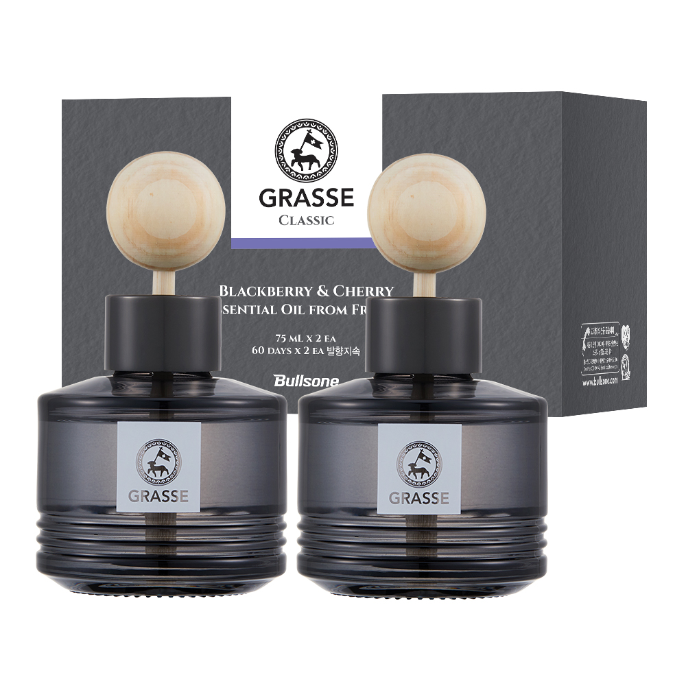 [불스원]그라스 클래식 디퓨저 차량용방향제 (75ml) 2개입 블랙베리&체리