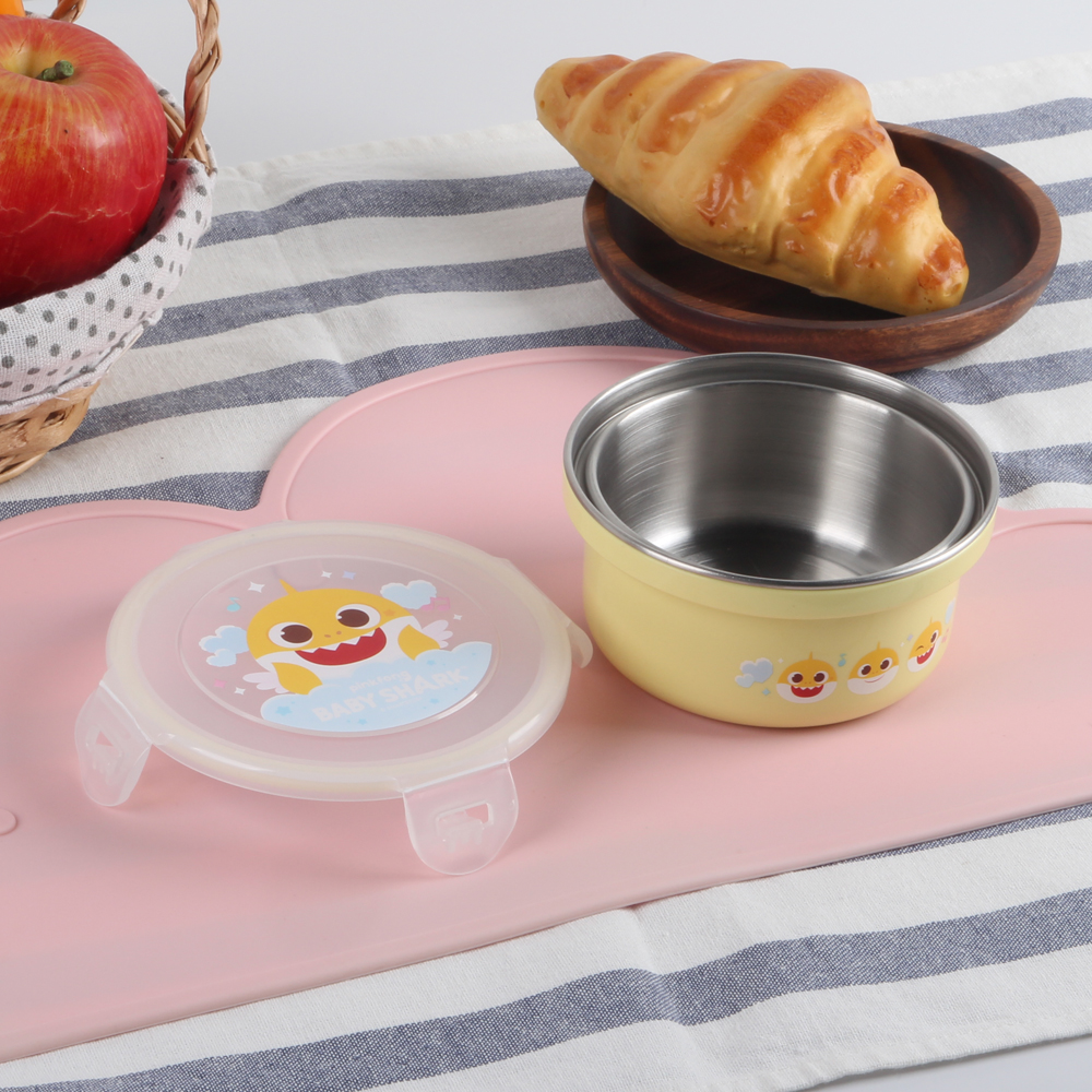 아기상어 스텐 멀티 용기 유아 아기 보관 용기 이유식 그릇 370ml - 상세 이미지 3