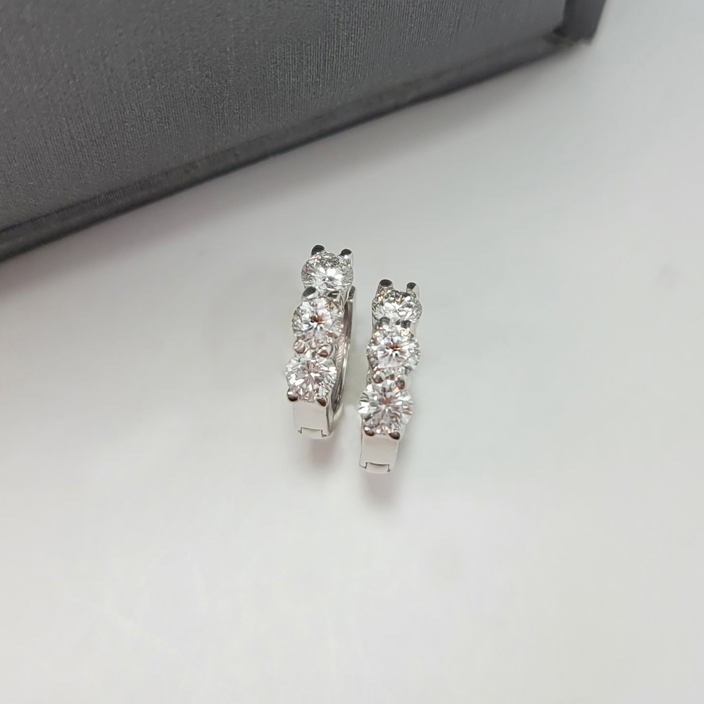 랩그로운 다이아몬드 4발세팅 원터치 2.5mm 다이아 링귀걸이 - 상품 이미지