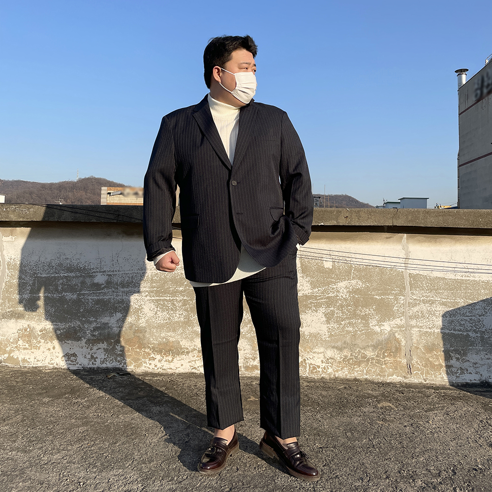 남자 빅사이즈 정장 수트 세트 XL~7XL 결혼식 하객룩 비즈니스 사계절 105~135 이미지 4