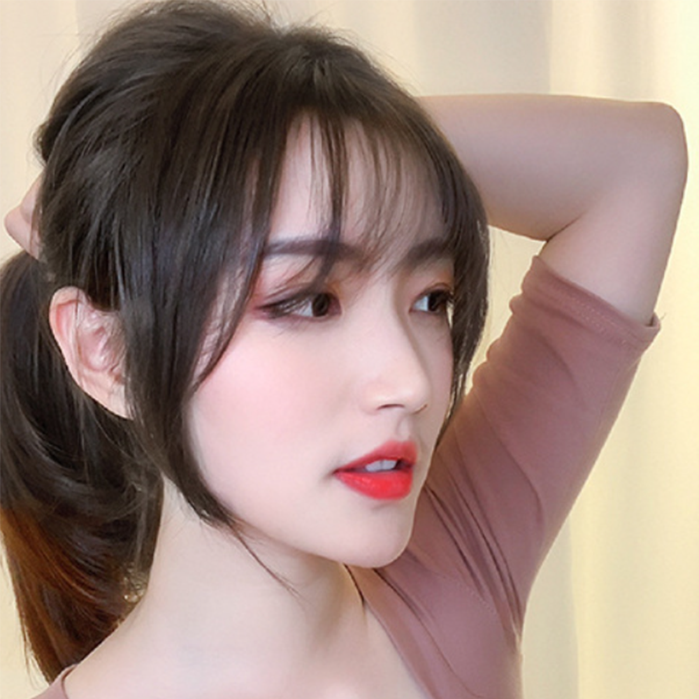 4컬러 고데기가능 자연스러운 앞머리 옆머리 가발 부분 여자 여성 내츄럴 붙임 머리 브라운 - 상품 이미지