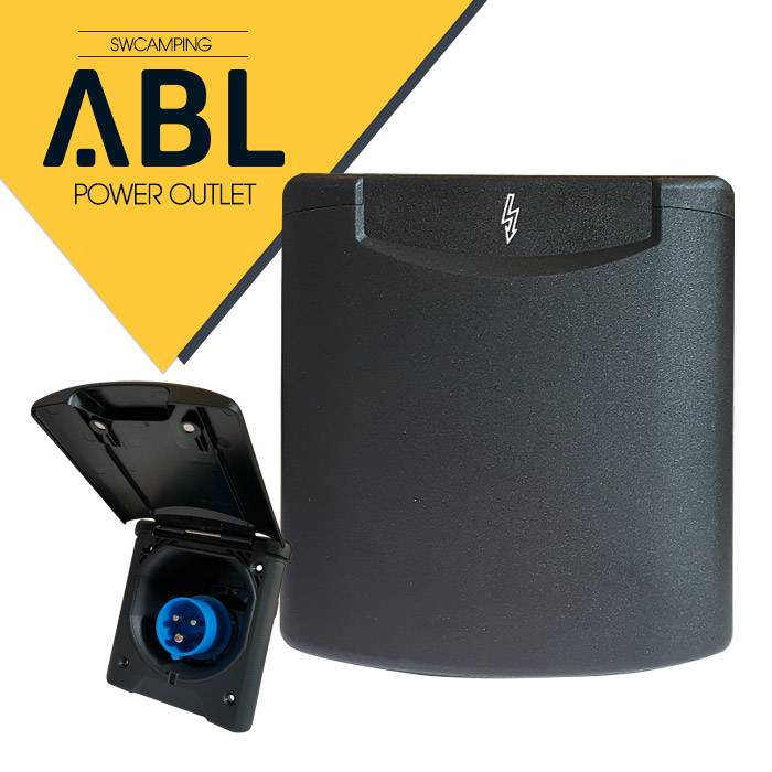 ABL 파워 아울렛(외부전원인입구)-블랙 캠핑카 카라반 모터홈 RV 차박용 외부콘센트