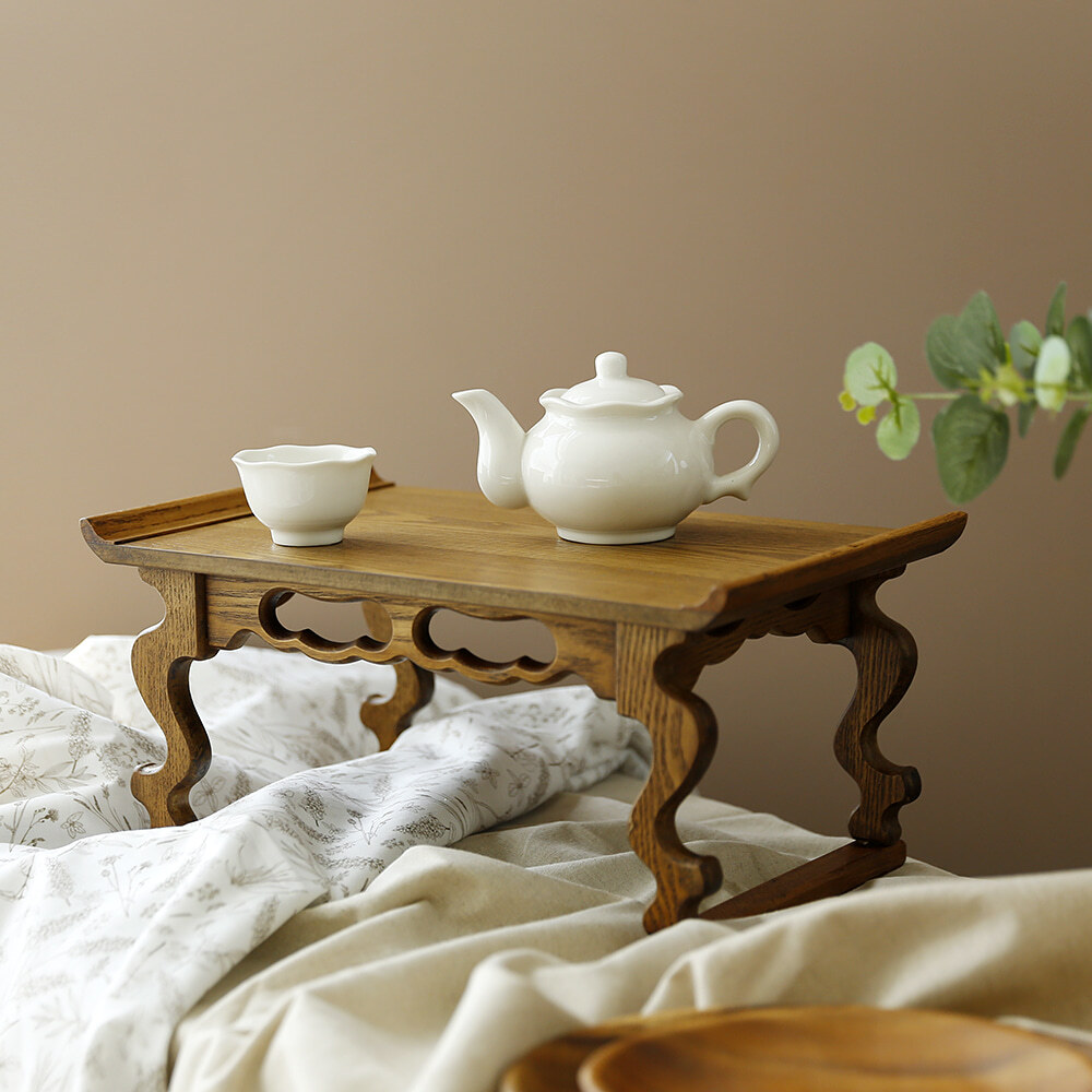 원목 옻칠소반 전통찻상 엔틱 미니 다도상 다과상