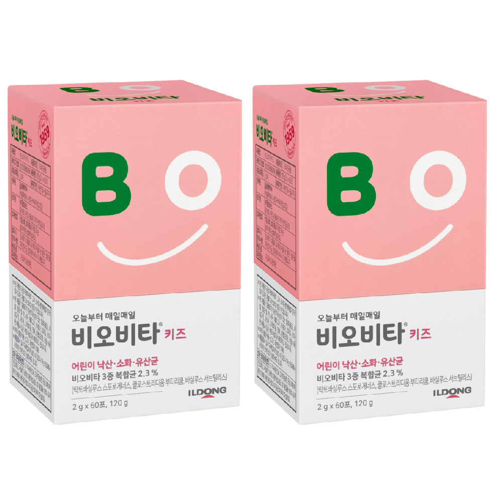 일동생활건강  비오비타 키즈 딸기맛 유산균 낙산균 프로바이오틱스 120포 - 상품 이미지