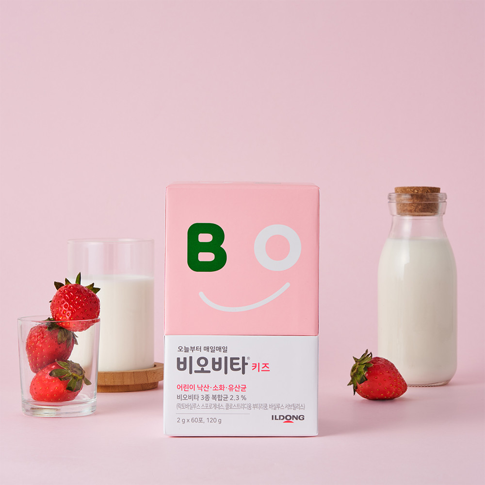 일동생활건강 비오비타 키즈 딸기맛 유산균 낙산균 프로바이오틱스 60포 - 상세 이미지 2