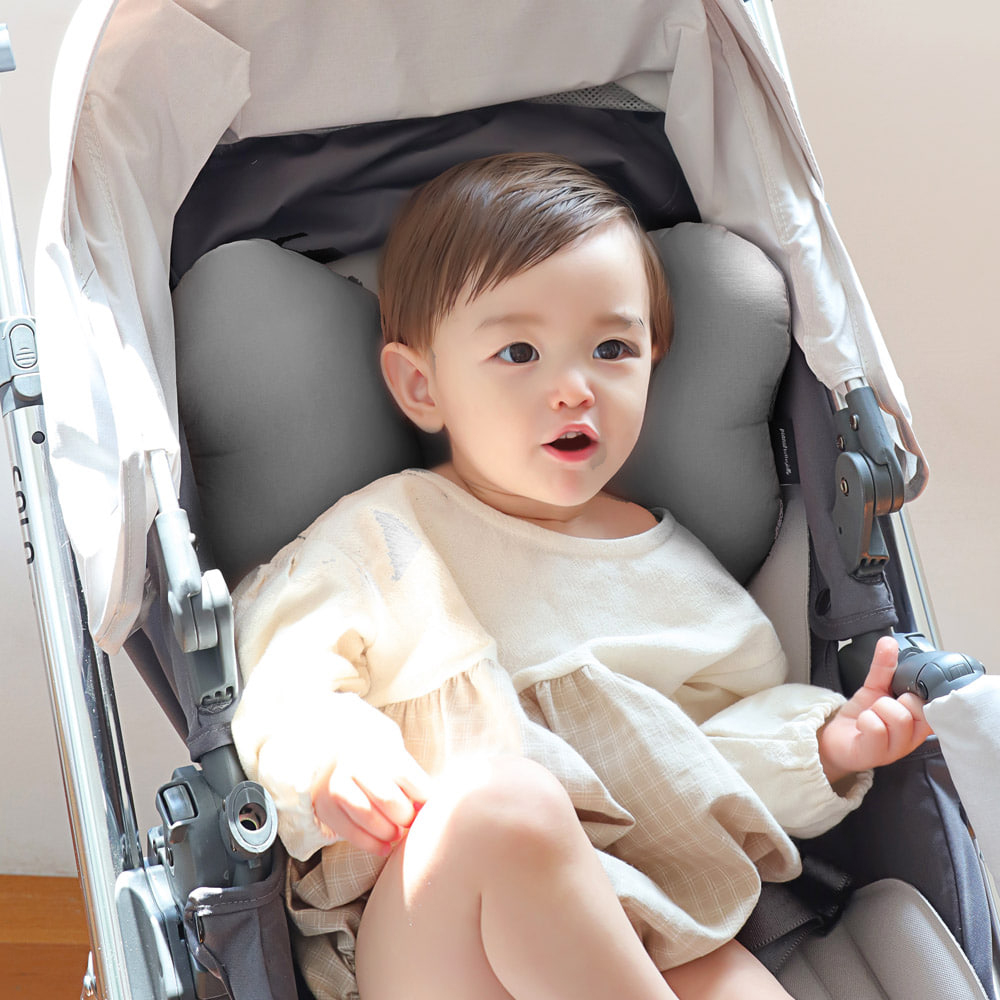 피넛버터젤리 피오라 빨아쓰는 아기 나비 베개 유아 유모차 카시트 쿨 목베개